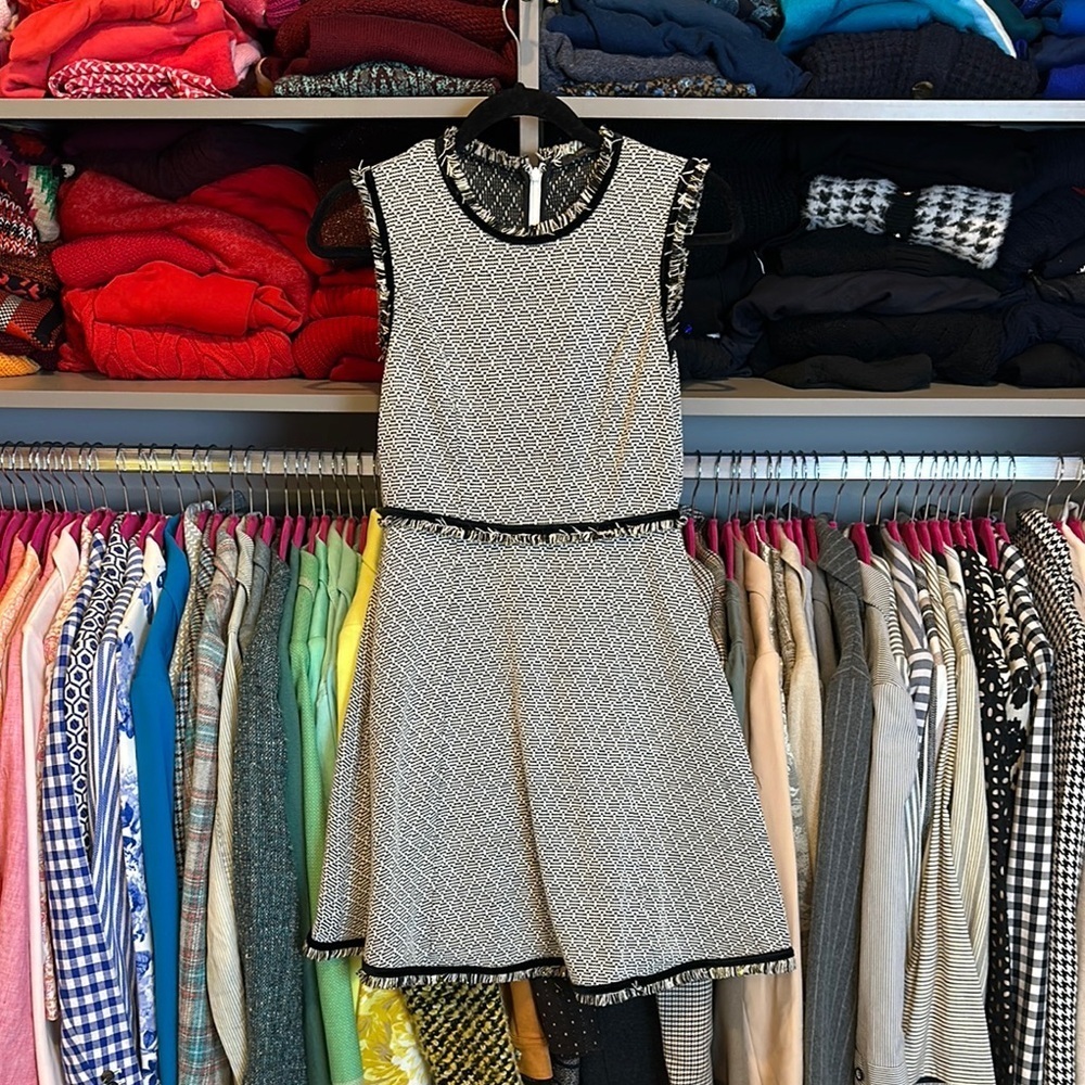 THML black and white print sleeveless dress size XS